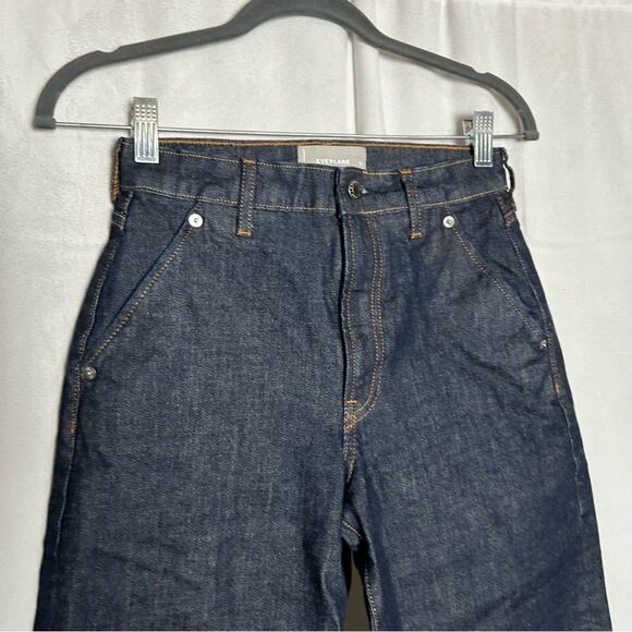 Everlane The Arc Jean High Rise Low Stretch Dark Wash Denim Blue Jeans Size 25 - Picture 3 of 7